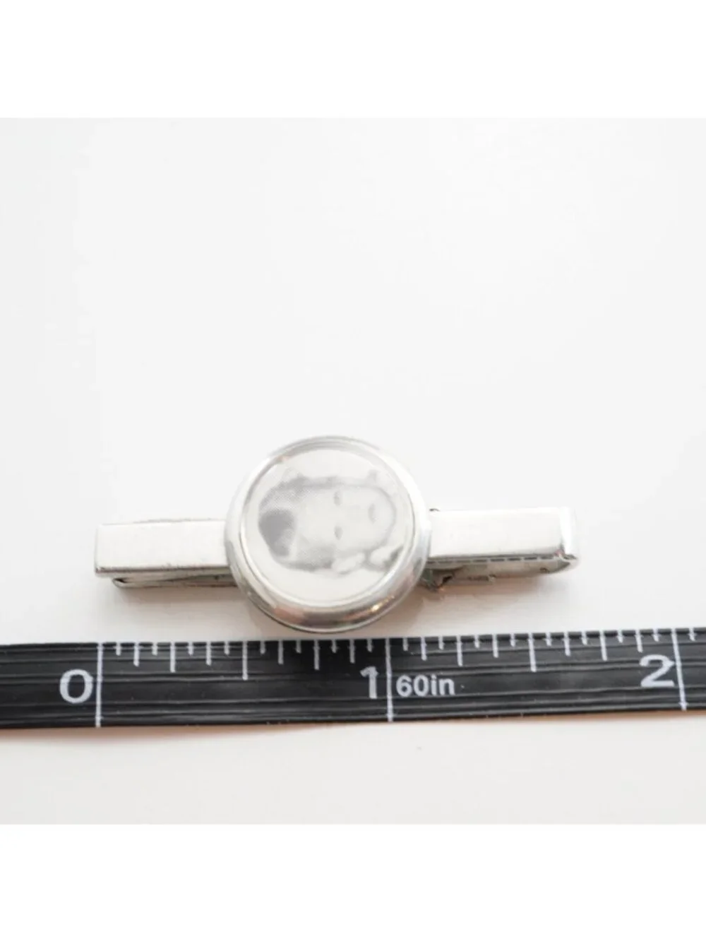 Vintage Anson Sterling Silver Photo Locket Tie Clip With Box
